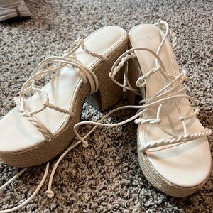 Oliver Espadrille Platform Sandal IVORY